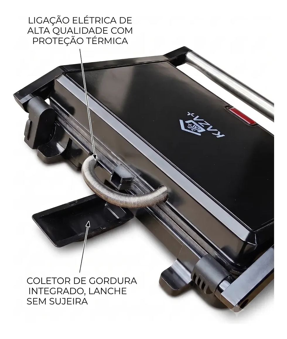 Miniatura: Griil Sanduicheira Elétrica Chapa Dupla 750w 220v Kasa+