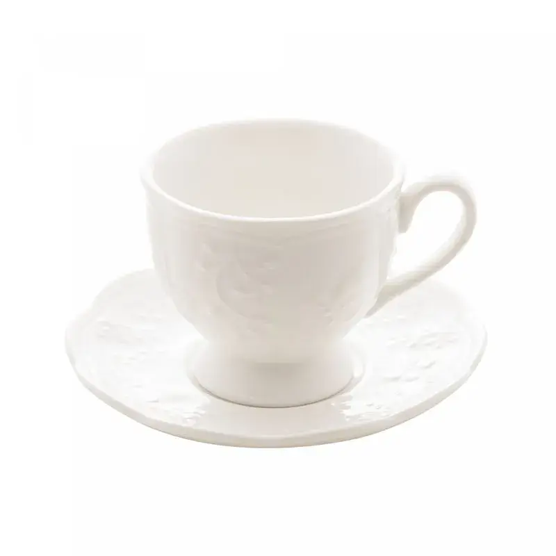 Xícara de Café c/ Pires em Porcelana New Bone Butterfly 100ml - Lyor