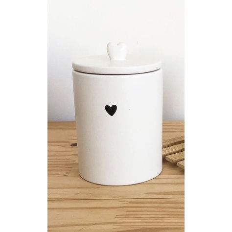 Miniatura: Pote Decorativo de Cerâmica Heart Branco 10x15cm