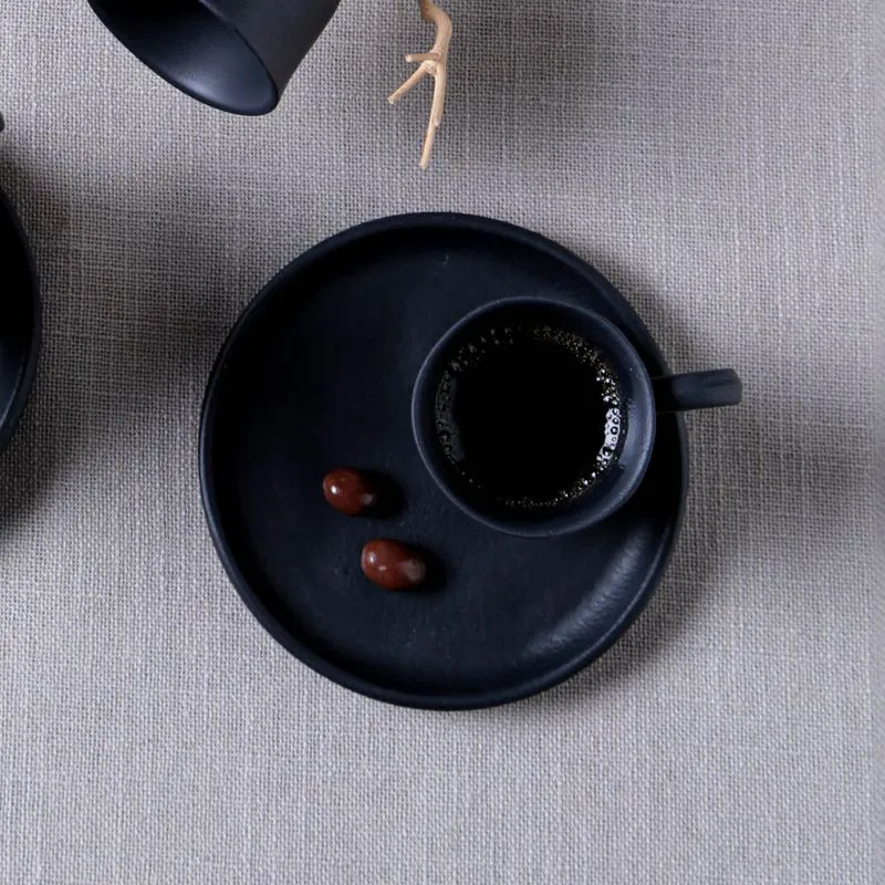 Miniatura: Xicara De Café c/ Pires Bio Preto Matte 70ml - Porto Brasil