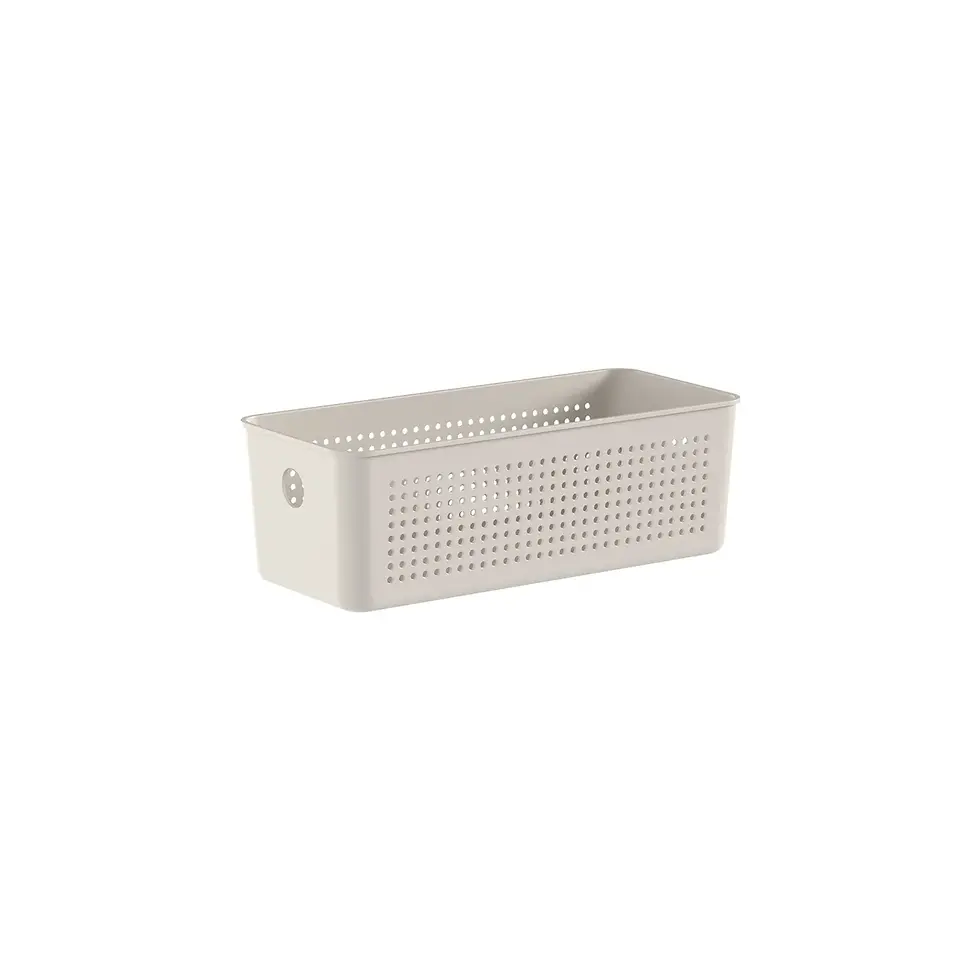 Cesto Organizador Empilhável Flow Bege 27x12x9cm 3 Litros - Ou