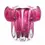 Miniatura: Vaso Murano Italy Rosa e Dourado 15x16cm - Wolff