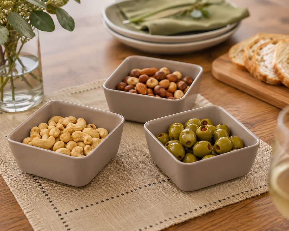 Miniatura: Conj. 3 Bowls de Porcelana Nordica Cinza 9x9cm - Wolff