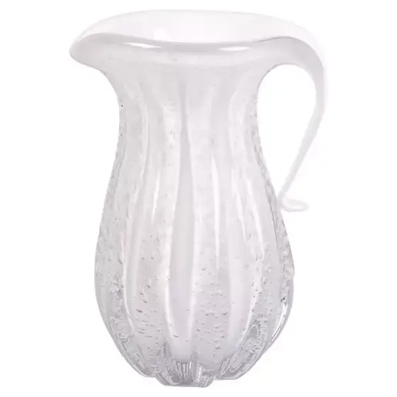 Vaso Jarro Murano Veneza Branco Leitoso 14x12x21cm - Mek