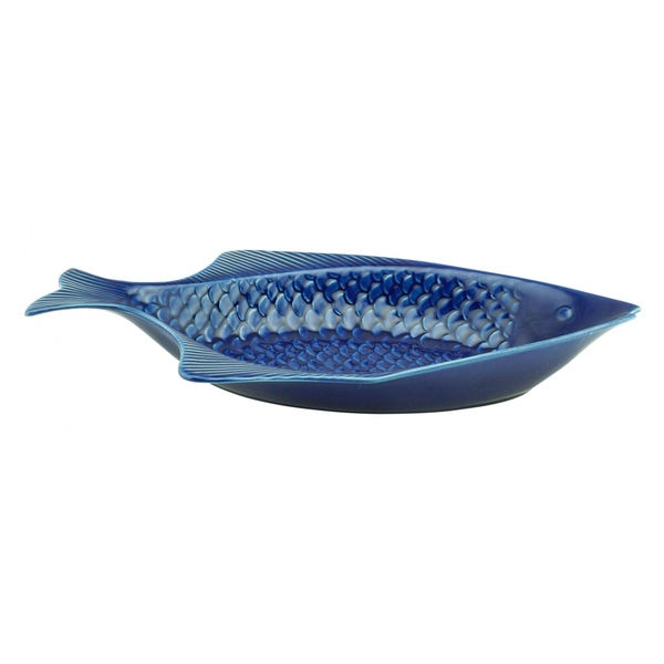 Miniatura: Travessa de Cerâmica Peixe Ocean Azul 37x20cm