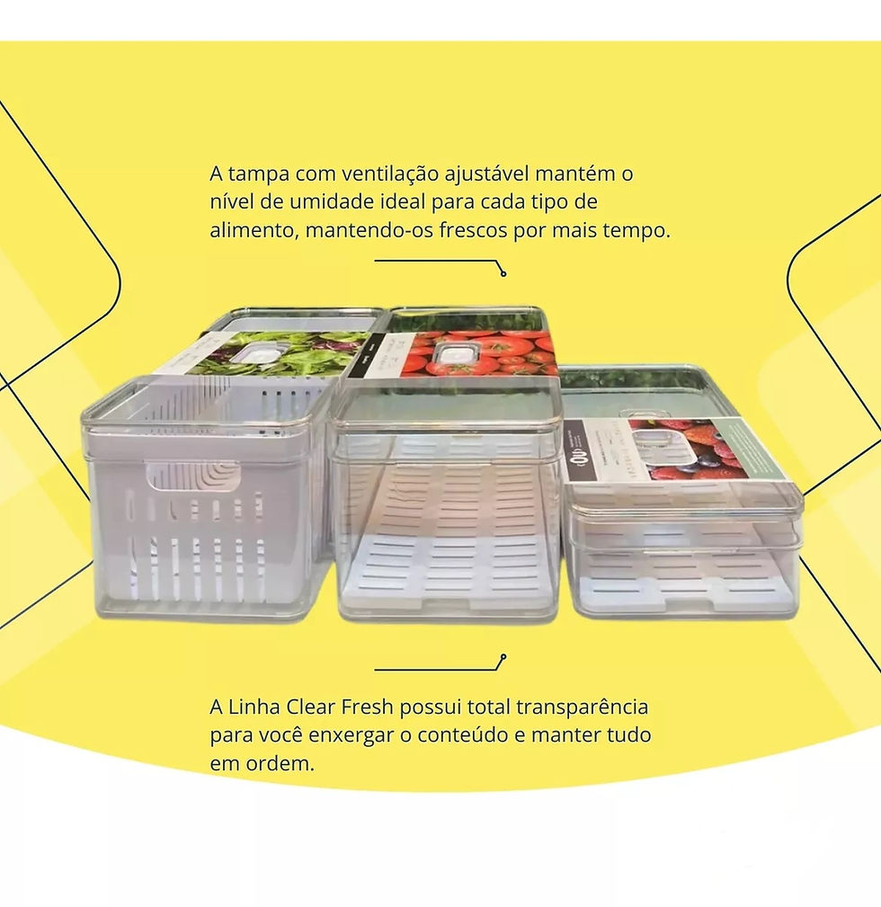 Miniatura: Kit 3 Organizadores Para Geladeira - Ou