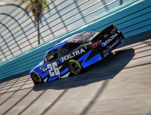 Exltra Motorsports Marketing NASCAR Sponsorship Car On Track