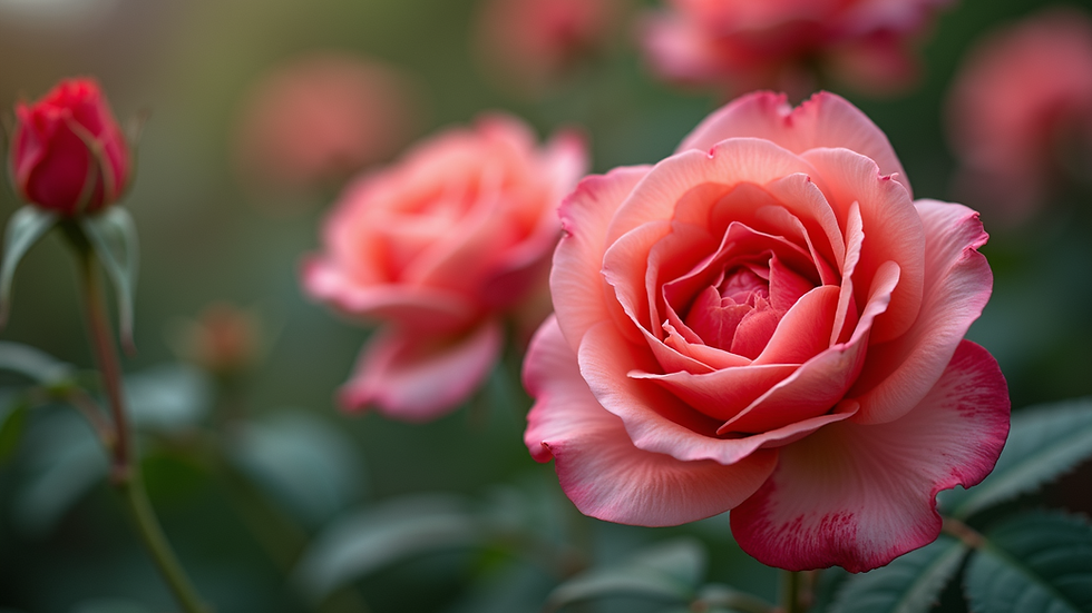 Close-up view of blooming Paisley roses