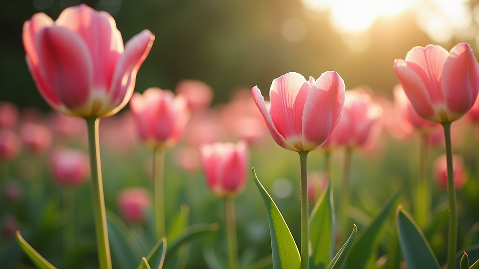Eye-level view of a blooming garden symbolizing new beginnings