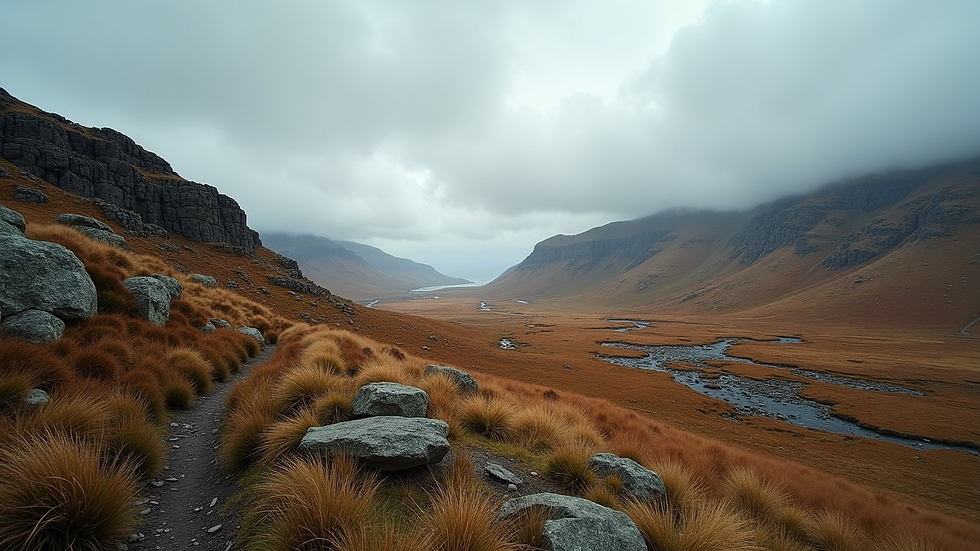 High angle view of a rugged Scottish landscape