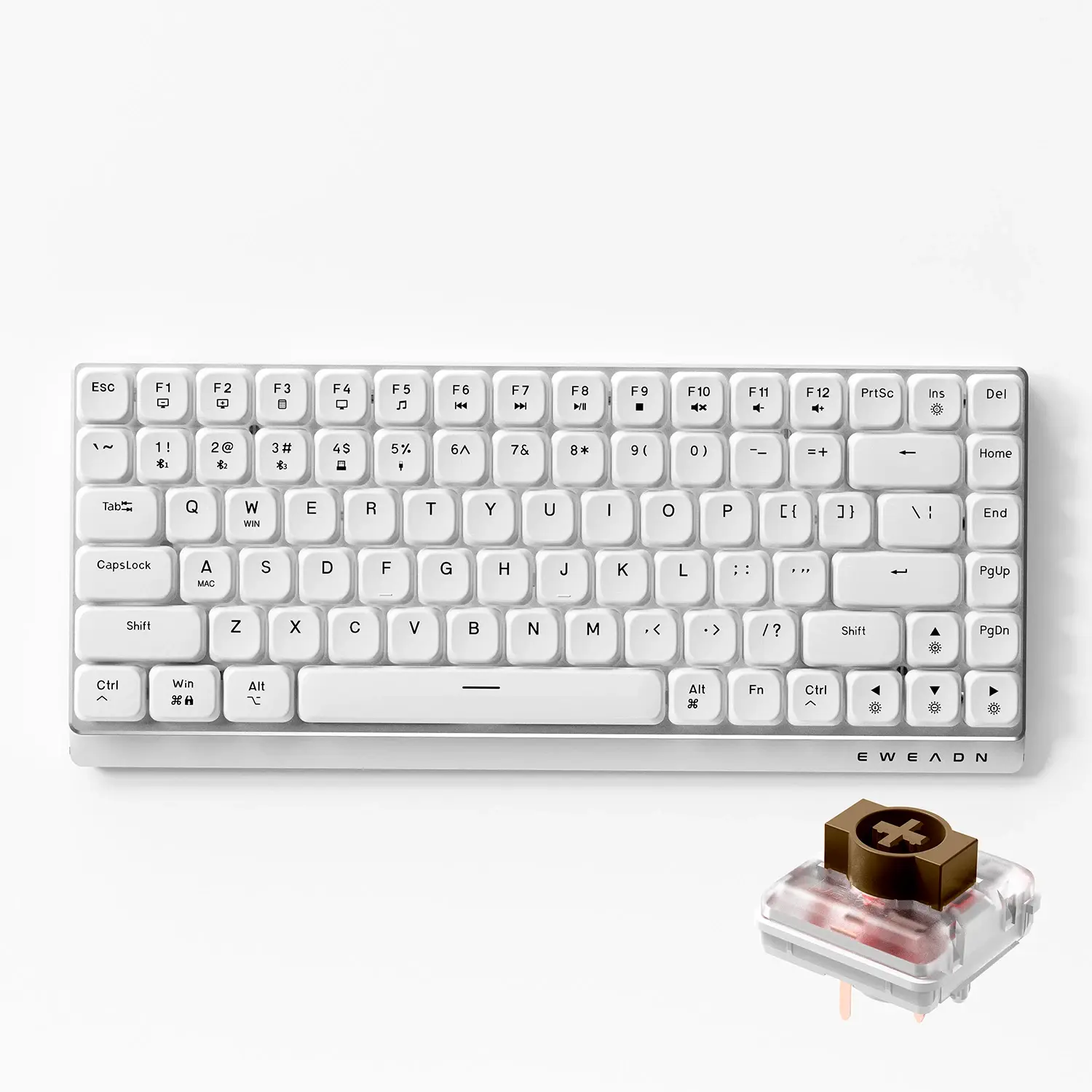 Teclado Mecânico Gamer EWEADN MK84 – Sem Fio, Bluetooth, Tri-Mode e Perfil Baixo