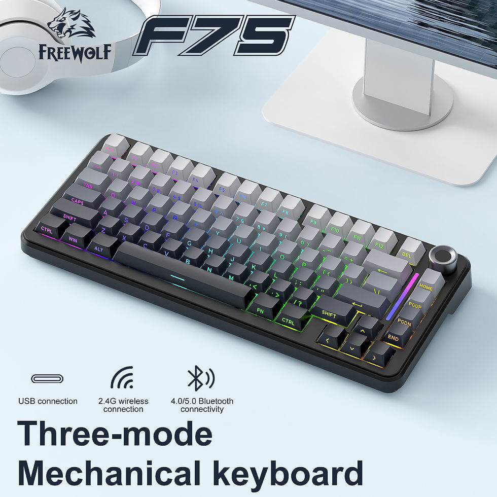 Miniatura: 75% Hot Swap Gaming Keyboard Wireless FREEWOL F75 RGB Mechanical Keyboard with M