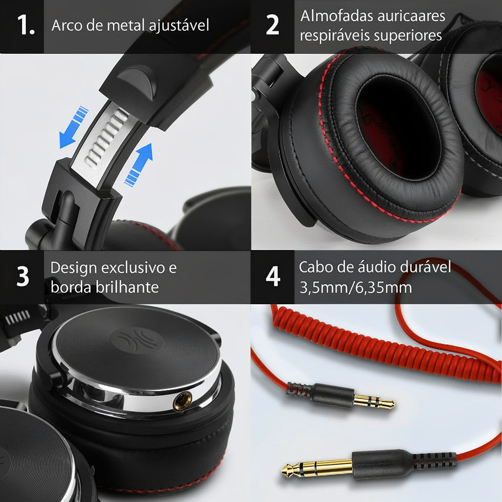 Miniatura: Fone de Ouvido Profissional Oneodio Studio Pro 50 (Com Fio) para DJ e Monitorame