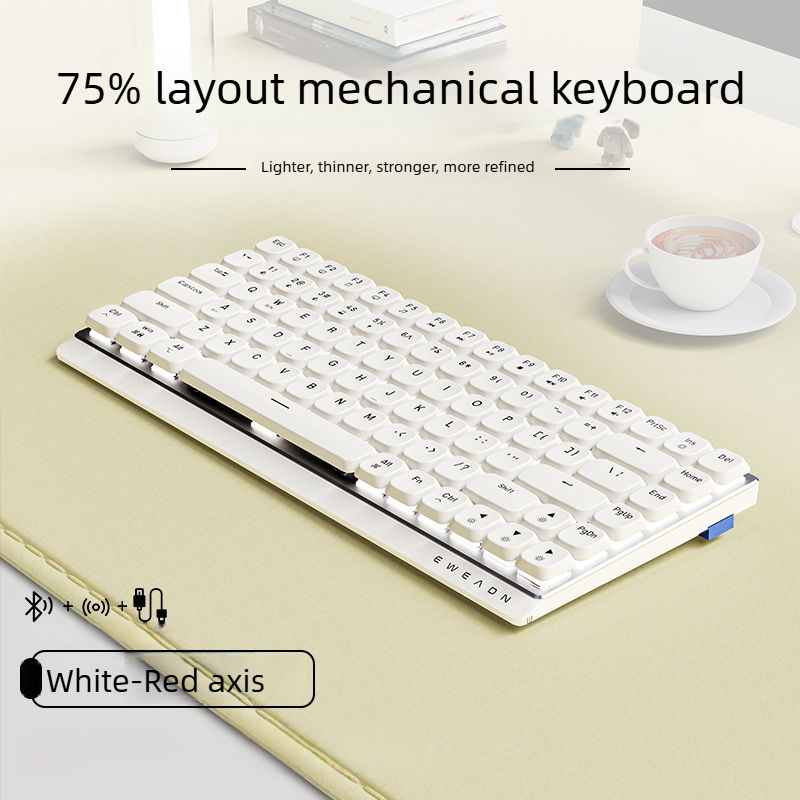 Thumbnail: Teclado Mecânico Gamer EWEADN MK84 – Sem Fio, Bluetooth, Tri-Mode e Perfil Baixo