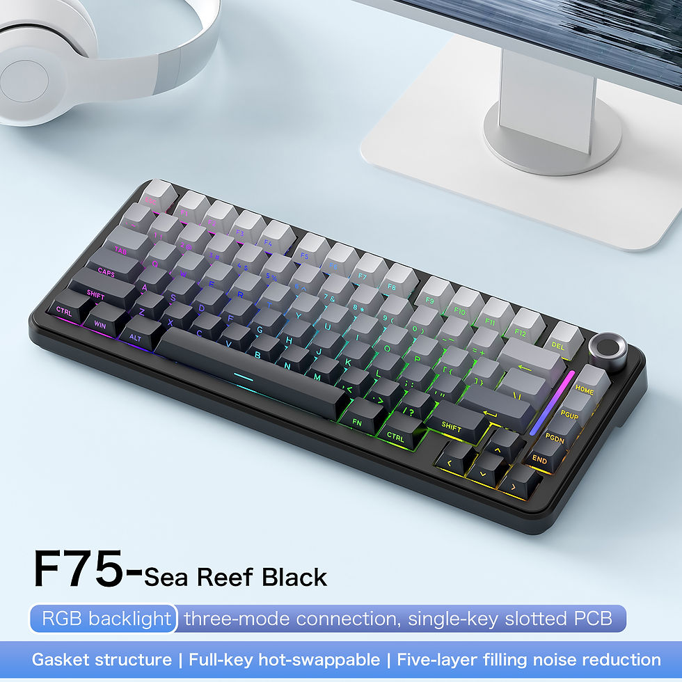 Miniatura: 75% Hot Swap Gaming Keyboard Wireless FREEWOL F75 RGB Mechanical Keyboard with M
