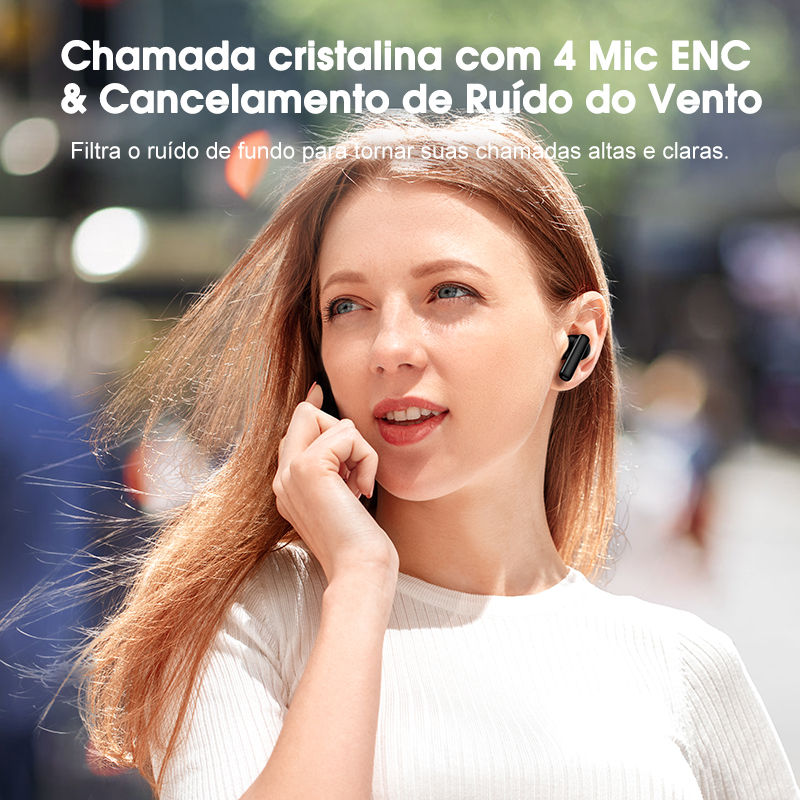 Miniatura: Fones de Ouvido Sem Fio QCY T13 ANC com Cancelamento Ativo de Ruído e Bluetooth 