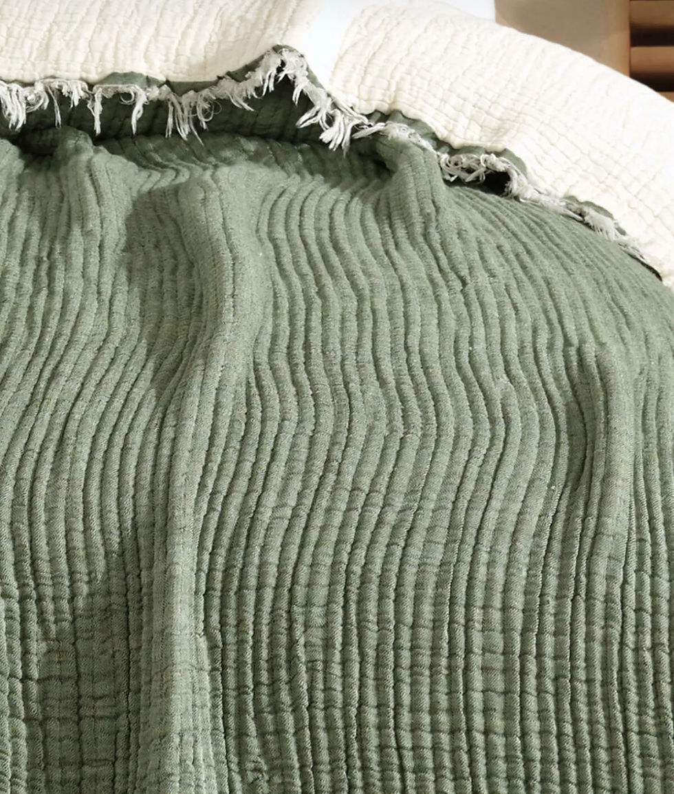 Musselin Decke grün