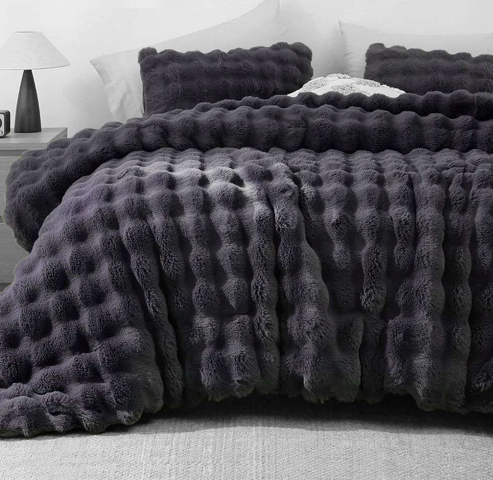 Winterliche Decke Nizza aus Biobaumwolle Mix Anthrazit