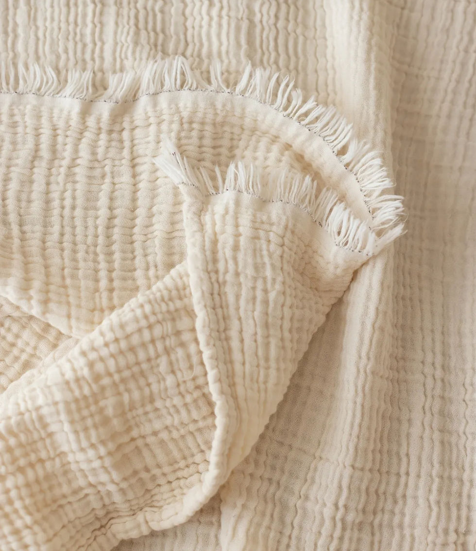 Miniaturbild: Musselin Wohndecke 4 lagig Nature in 2 Größen