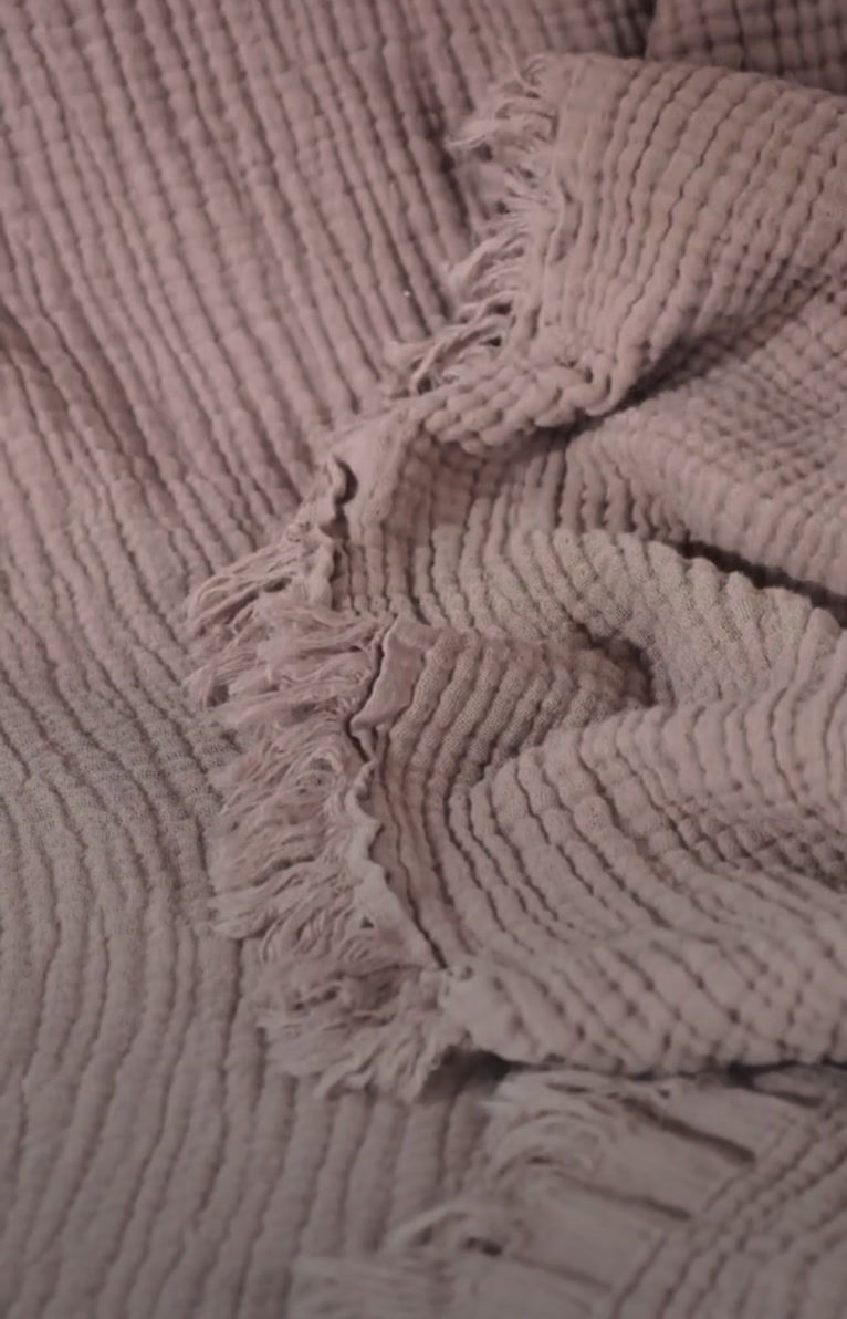 Miniaturbild: Musselin Wohndecke in Nougat