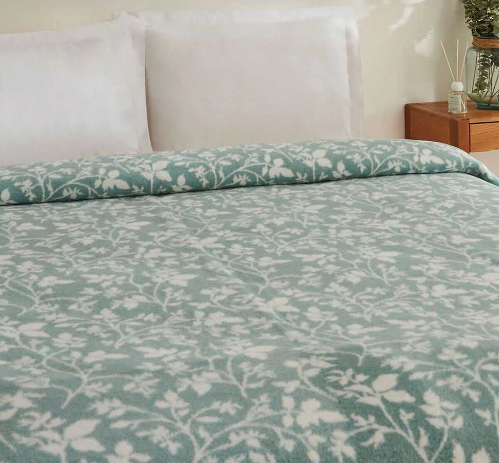 Miniaturbild: Wohndecke Cintia Mintgrün 200x220cm | Premium Bio-Baumwolle Mix Decke