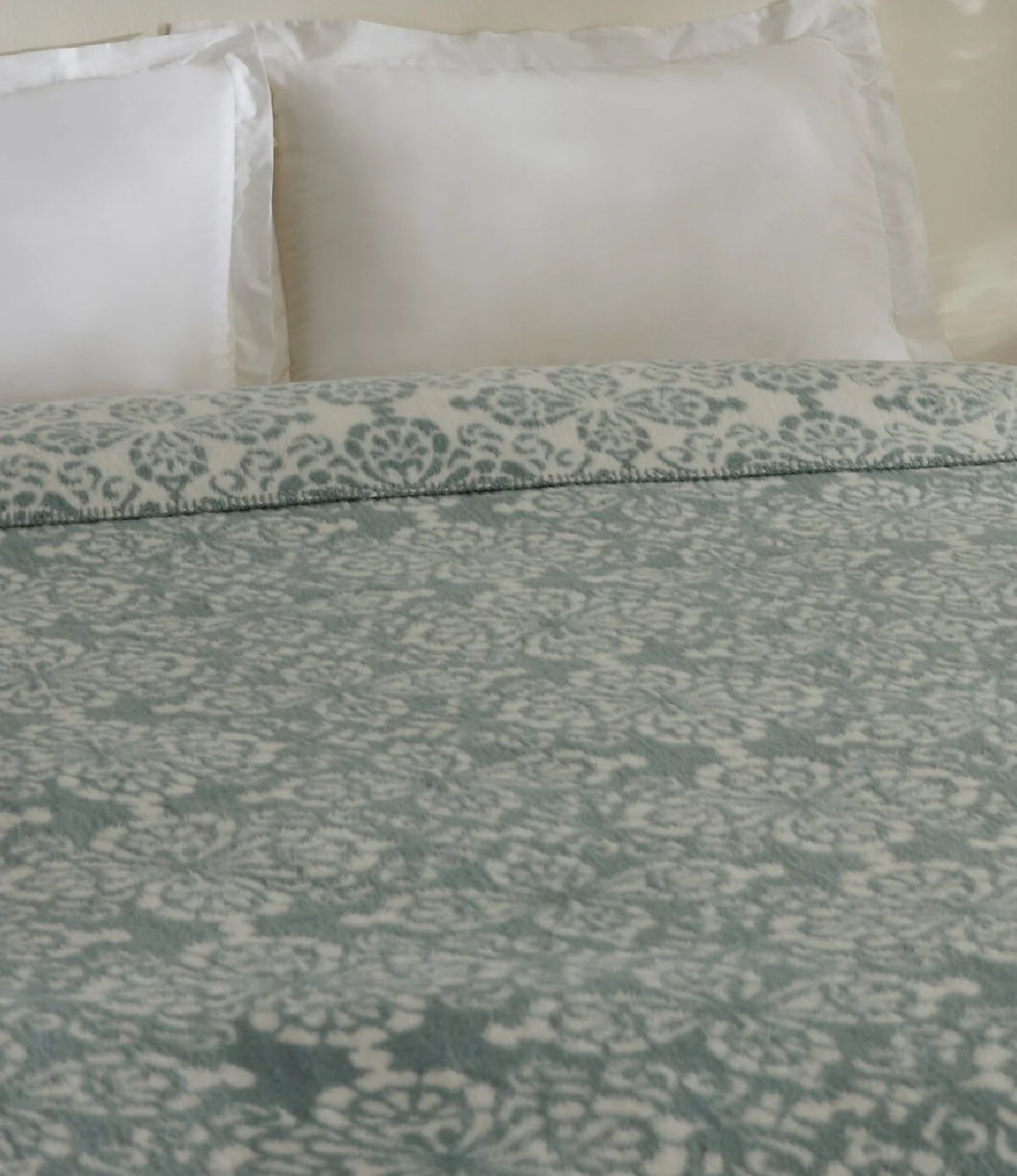 Miniaturbild: Wohndecke Elvira in Mintgrün mit Muster aus Biobaumwolle Mix