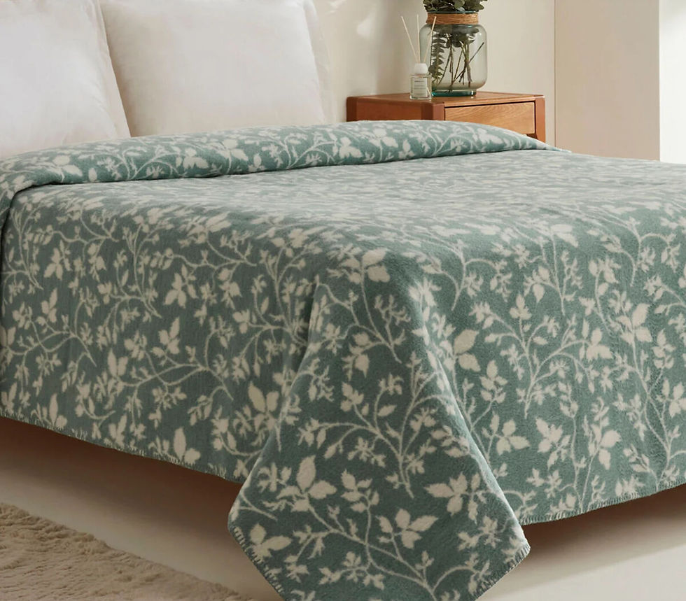 Miniaturbild: Wohndecke Cintia Mintgrün 200x220cm | Premium Bio-Baumwolle Mix Decke