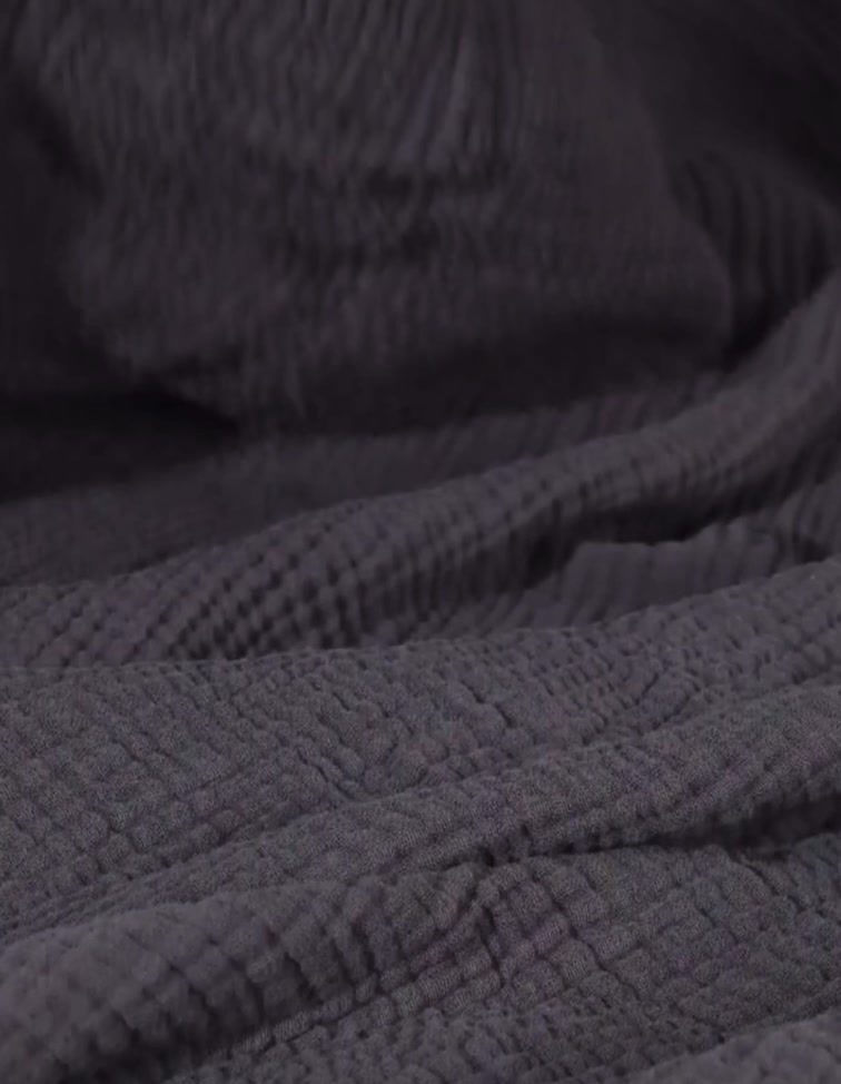 Miniaturbild: Musselin Wohndecke in Anthrazit