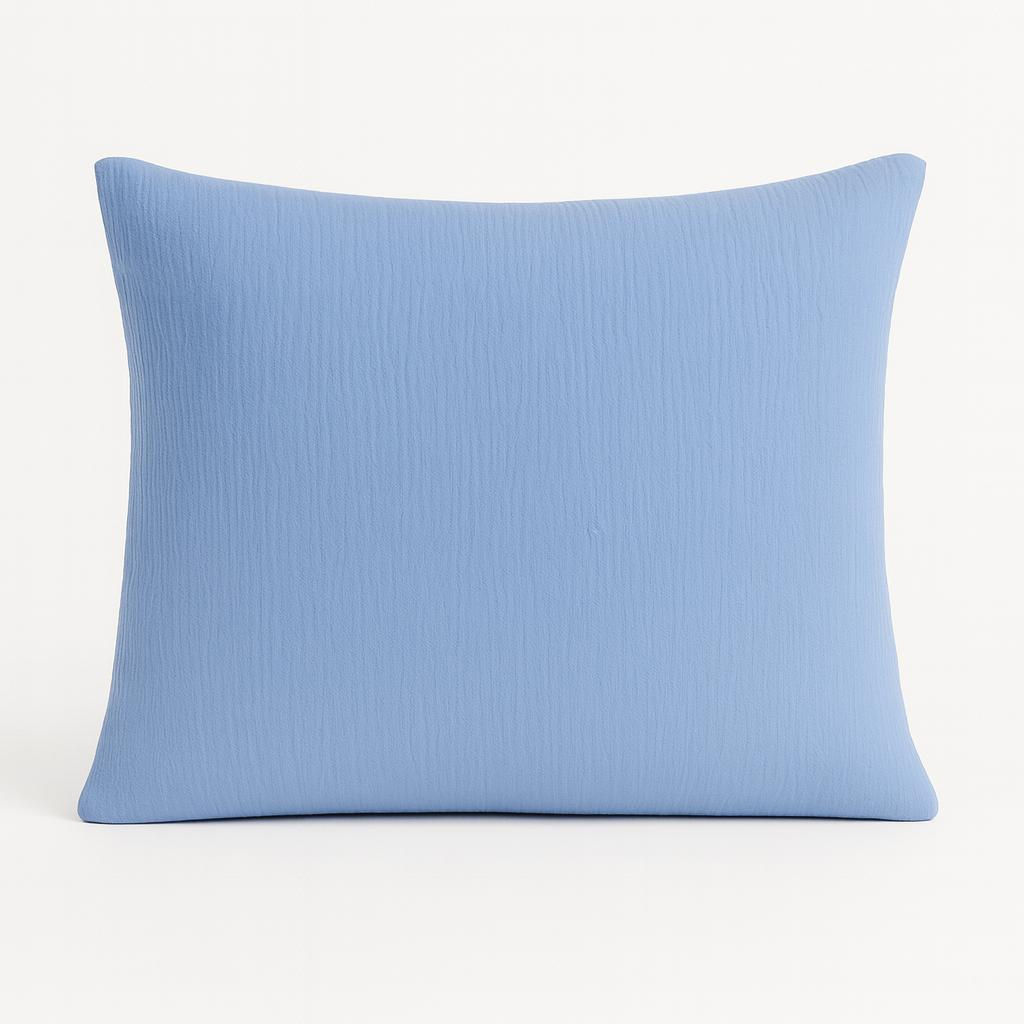 Musselin Kissenbezug in Provence Blau