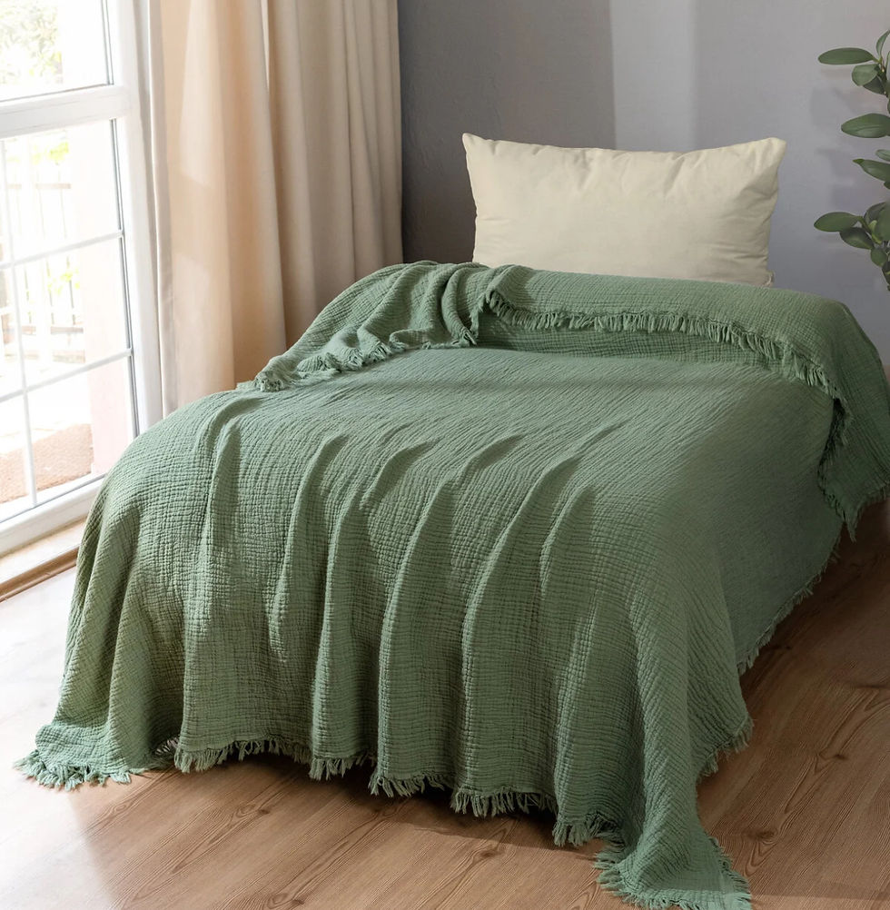 Miniaturbild: musselin decke grün