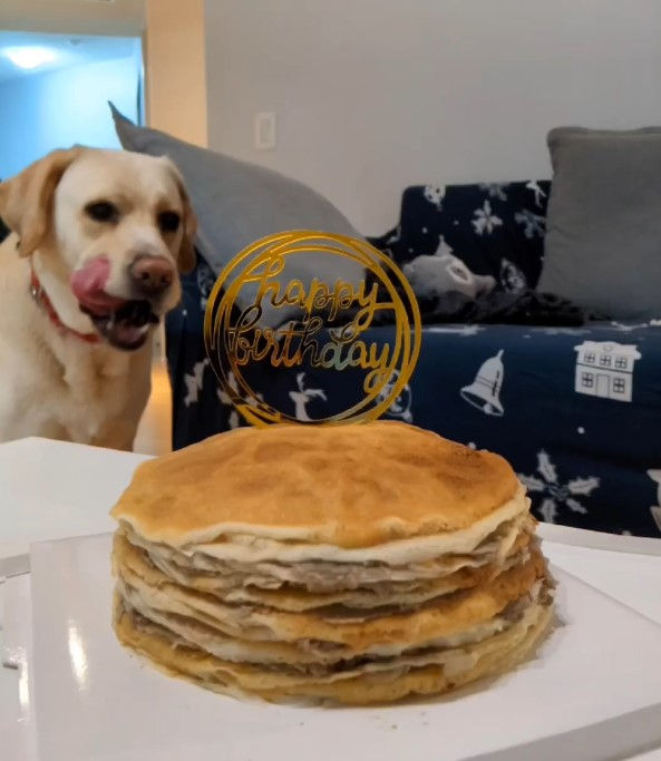 Thumbnail: Paw's Appetite Dog Birthday Chicken Mille Crepe cake