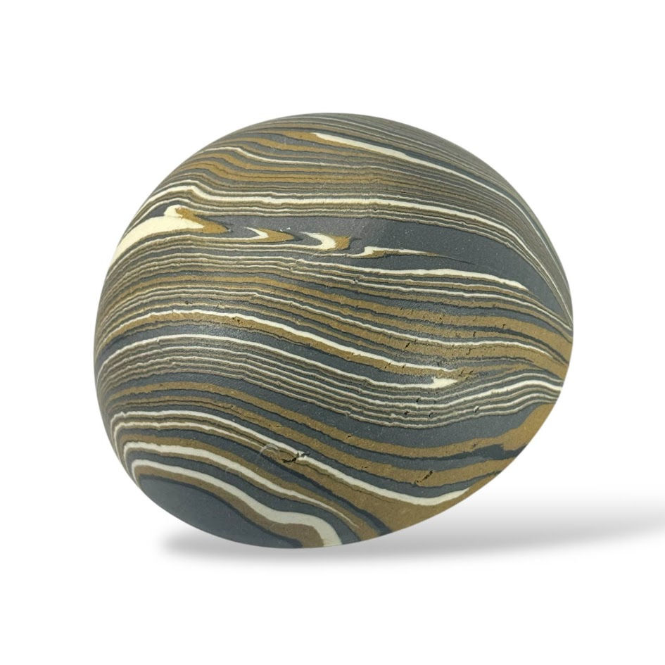 Miniaturbild: Striped Nerikomi Bowl by Ryota Matsumoto – Linear Drama in Laminated Clay