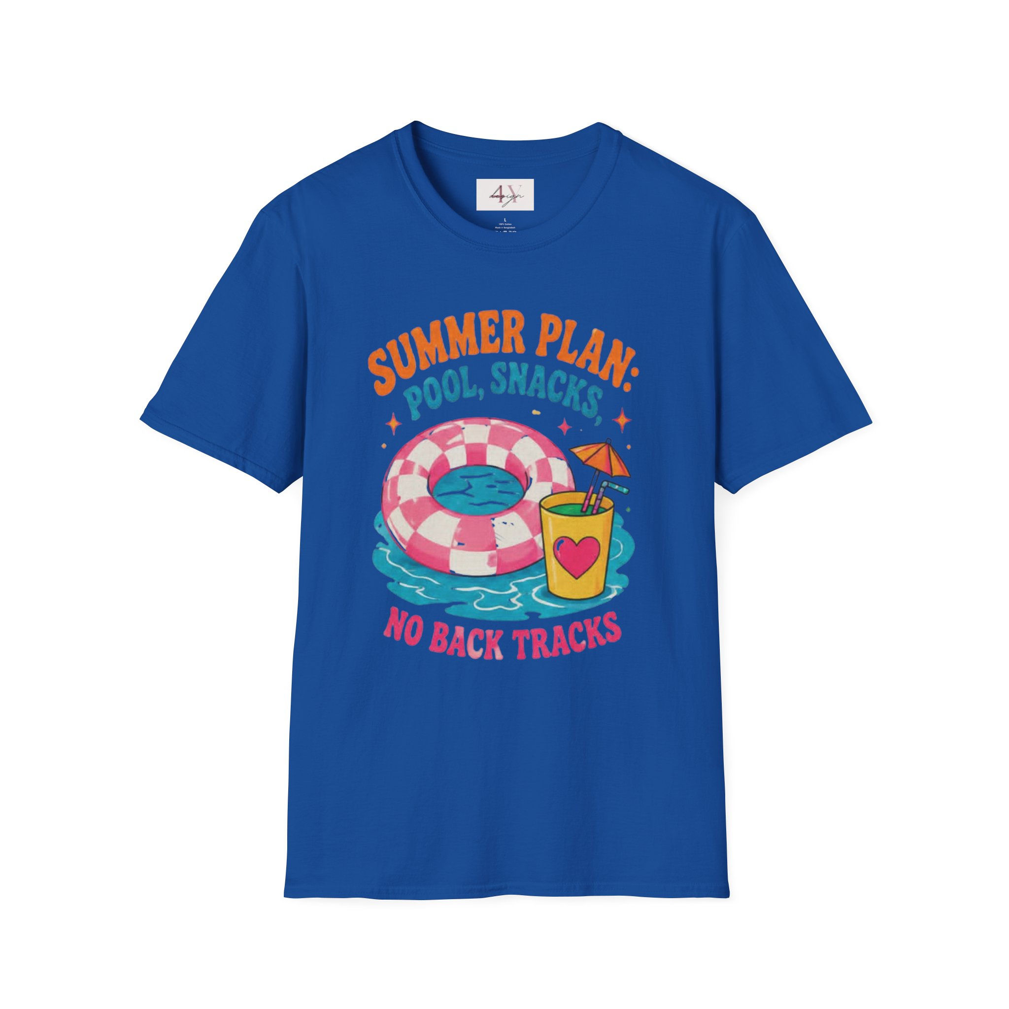 Summer Plan T-Shirt — “Summer Plan: Pool, Snacks, No Back Tracks” Graphic Tee