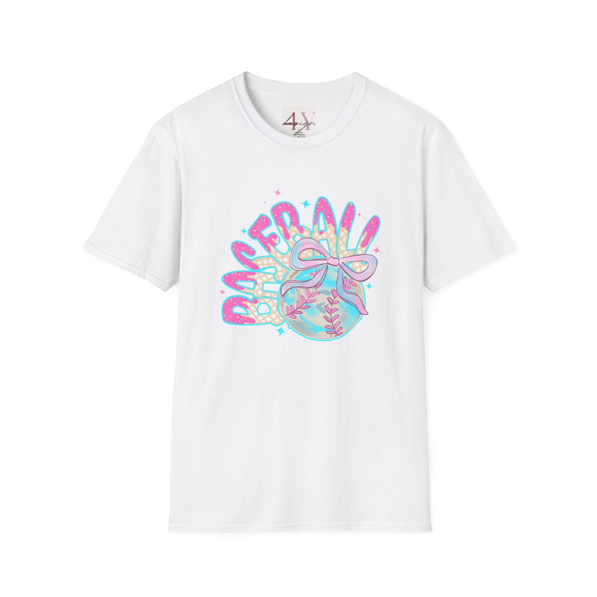 Baseball Ribbon T-Shirt — Pastel 'Dancer!' Sports Graphic Tee