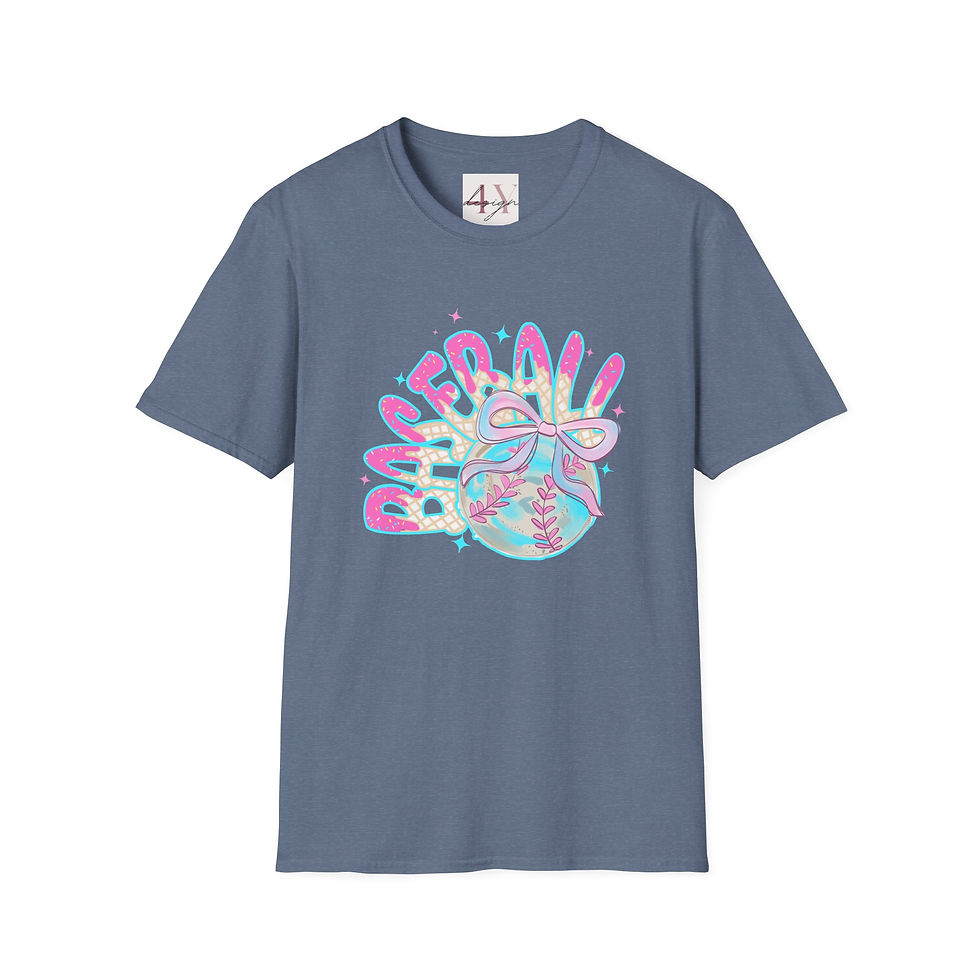 Thumbnail: Baseball Ribbon T-Shirt — Pastel 'Dancer!' Sports Graphic Tee