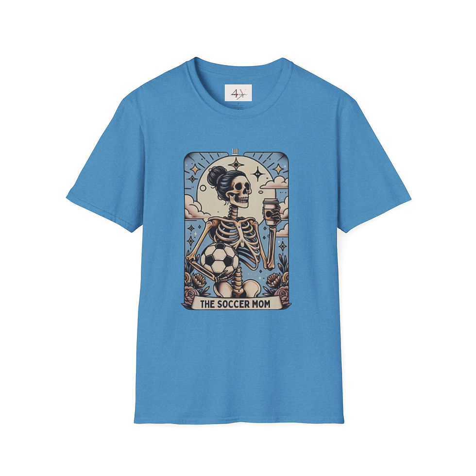 Thumbnail: Soccer Mom Skeleton T-Shirt — Retro Tarot-Style Soccer Mom Tee