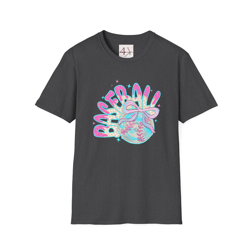 Thumbnail: Baseball Ribbon T-Shirt — Pastel 'Dancer!' Sports Graphic Tee
