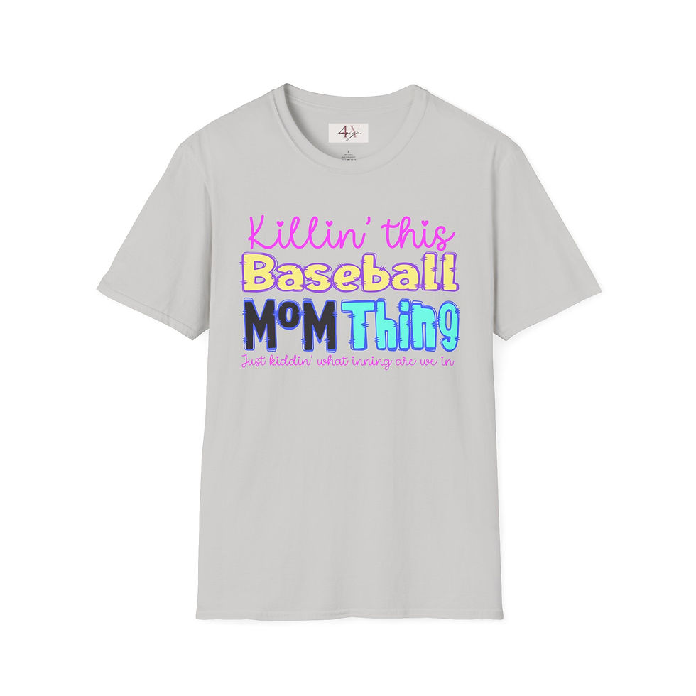 Thumbnail: Baseball Mom T-Shirt — "Killin' This Baseball Mom Thing" Colorful Graphic