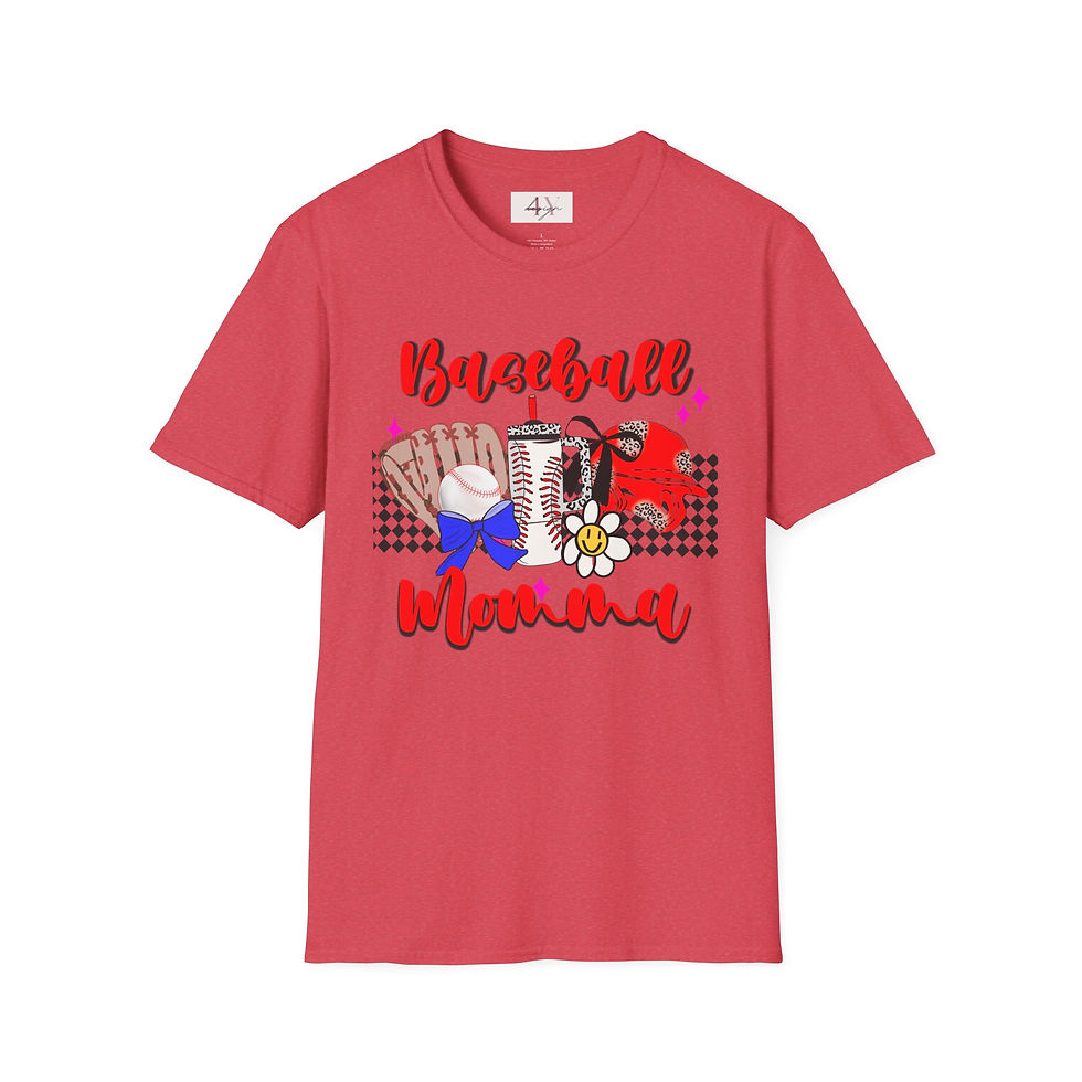 Thumbnail: Baseball Momma T-Shirt – Cute Baseball Helmet & Glove Graphic