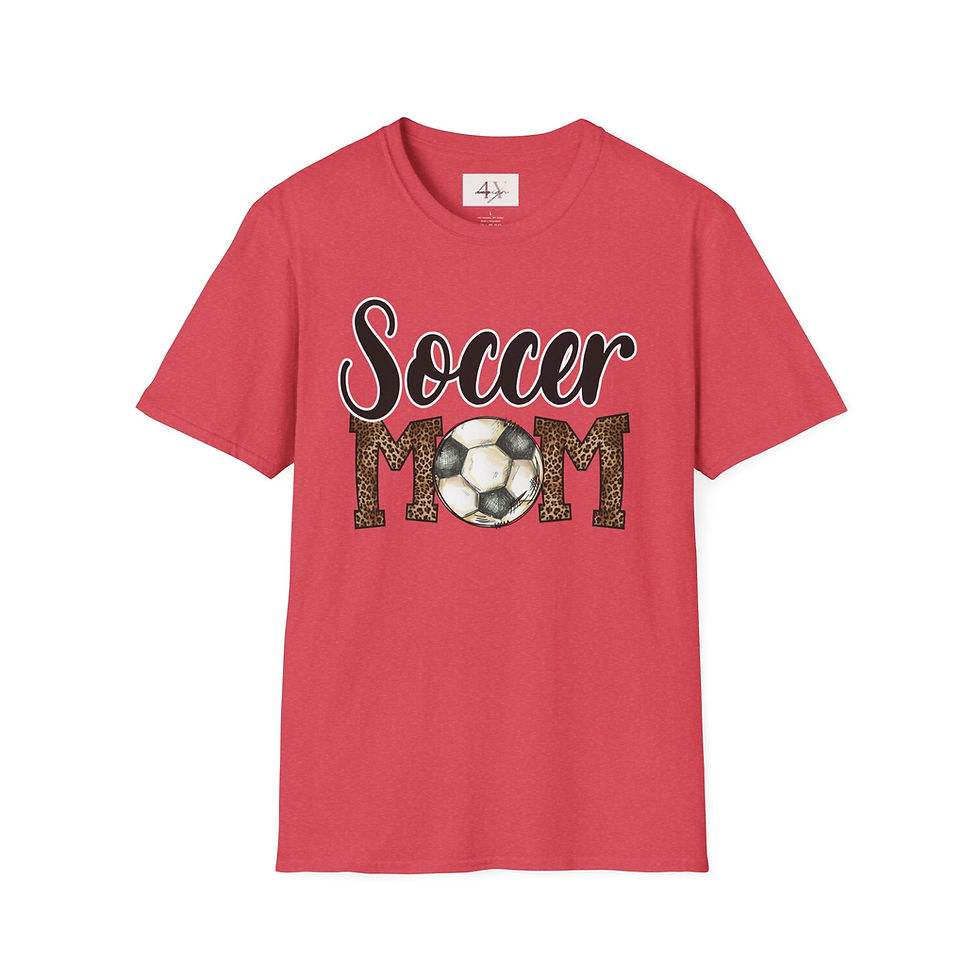 Thumbnail: Soccer Mom T-Shirt – Leopard Print MOM with Soccer Ball Graphic