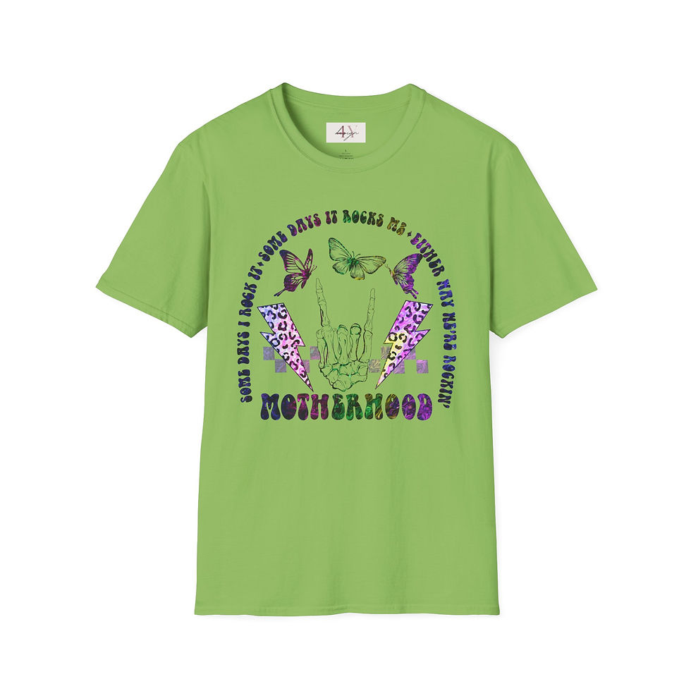 Thumbnail: Motherhood Butterfly Graphic T-Shirt — Floral Shaka Hand Design