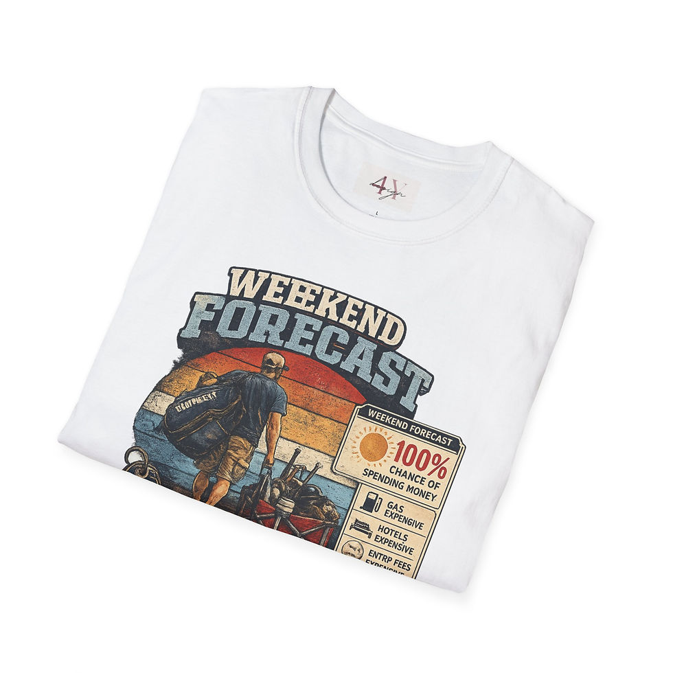 Thumbnail: Weekend Forecast Travel Ball Dad T-Shirt — Baseball Dad Vintage Graphic Tee