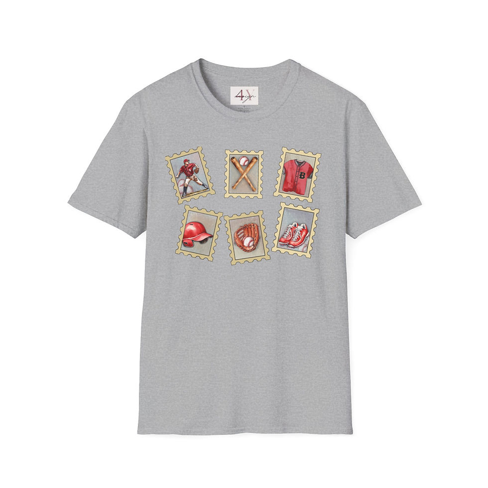 Thumbnail: Baseball Stamps T-Shirt — Vintage Baseball Gear Graphic Tee