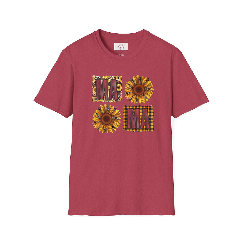 Thumbnail: Mama Sunflower T-Shirt — Floral Block Letter Mother's Day Tee
