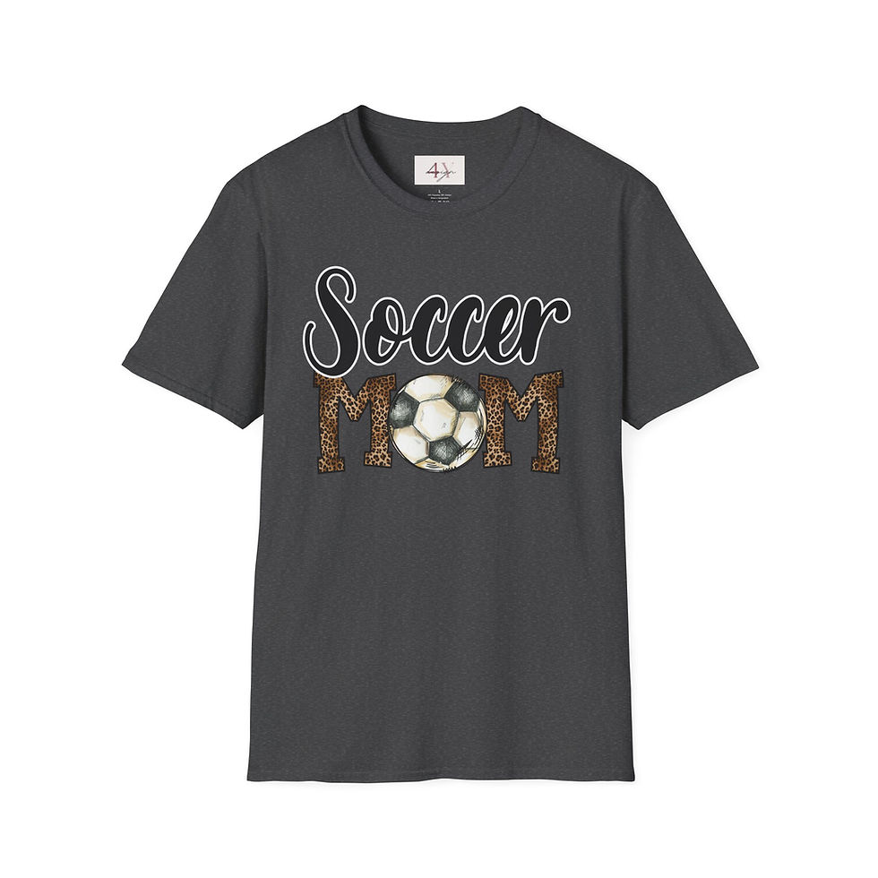 Thumbnail: Soccer Mom T-Shirt – Leopard Print MOM with Soccer Ball Graphic