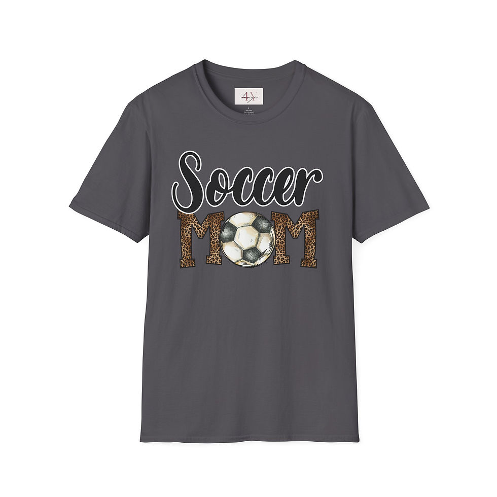 Thumbnail: Soccer Mom T-Shirt – Leopard Print MOM with Soccer Ball Graphic