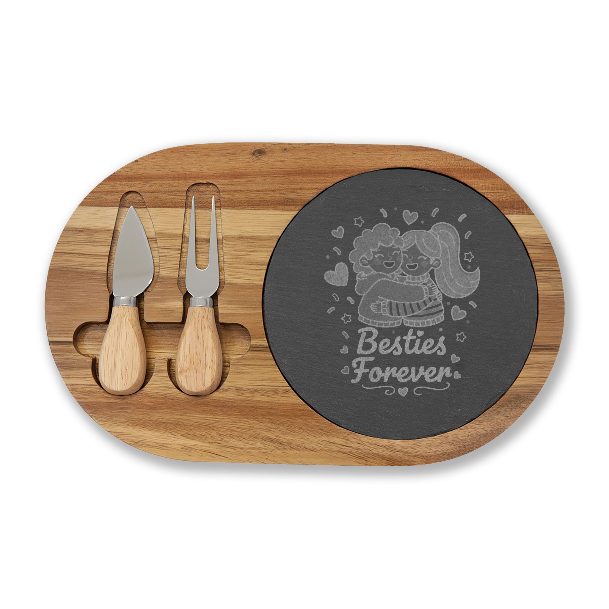 Engraved 'Besties Forever' Charcuterie Board