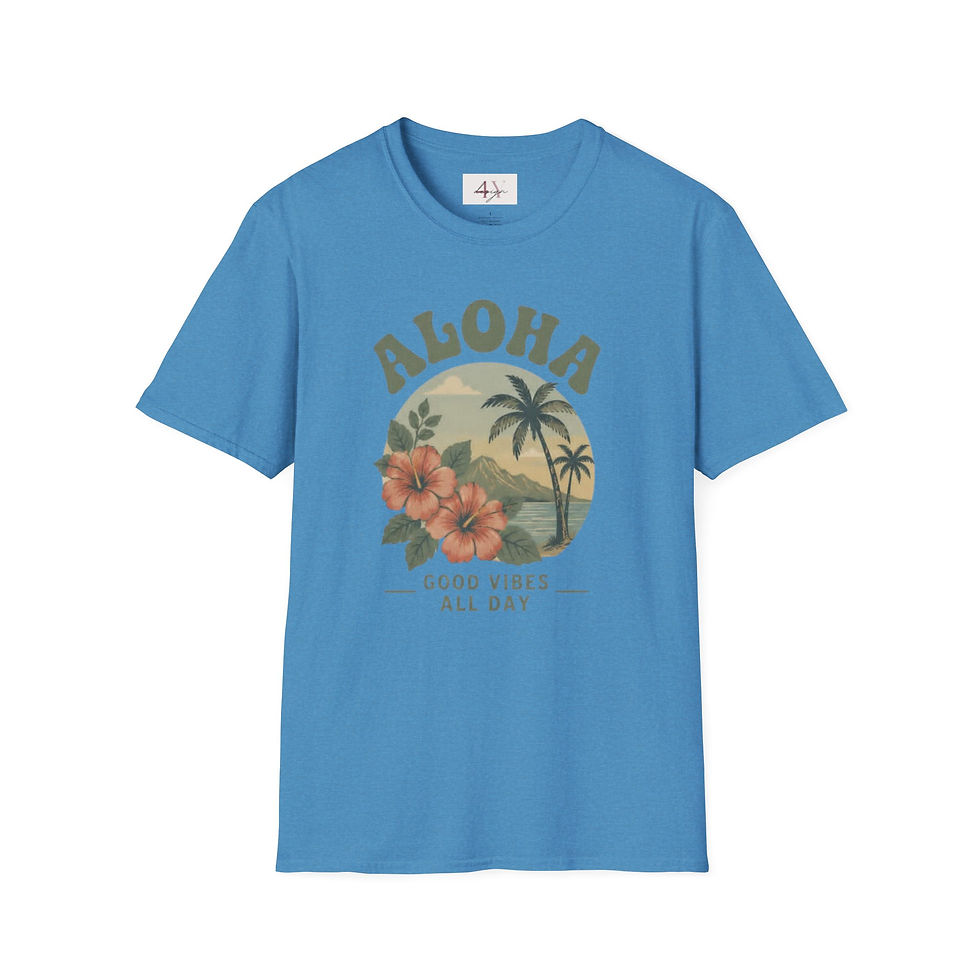 Thumbnail: Aloha Retro Tropical T-Shirt — "Good Vibes All Day" Beach Tee