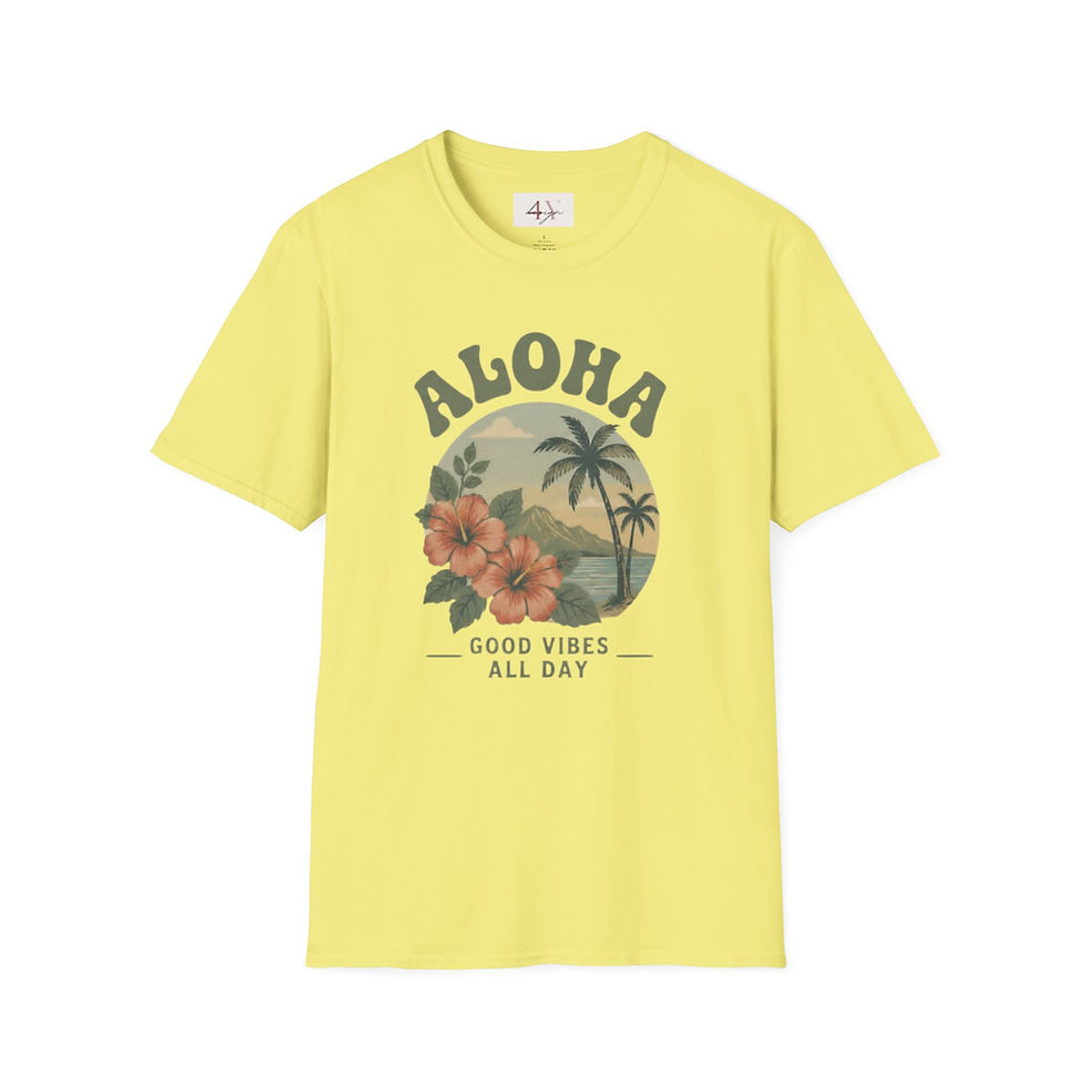 Thumbnail: Aloha Retro Tropical T-Shirt — "Good Vibes All Day" Beach Tee