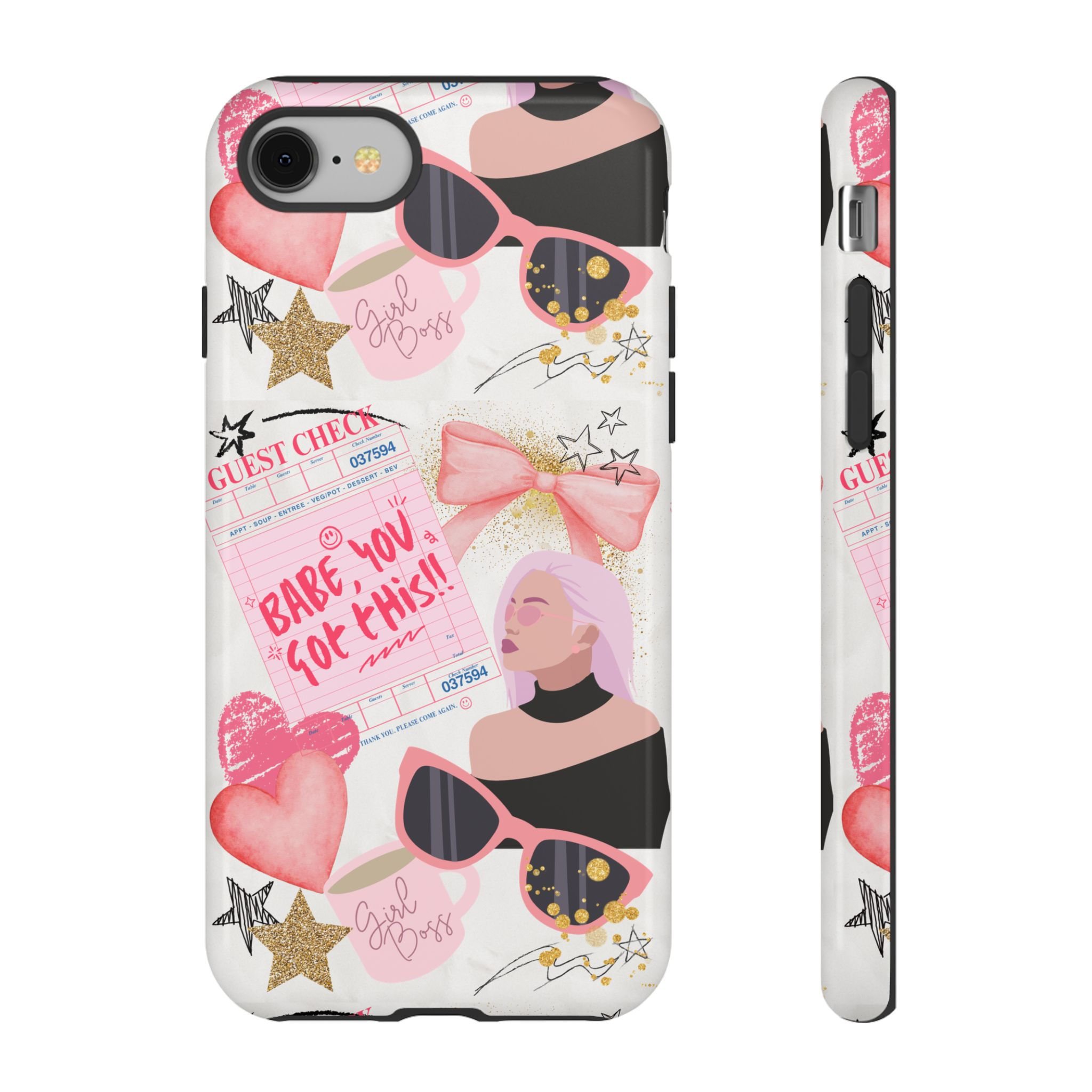 Phone Case — "Babe, You Got This" Pink Girly Collage